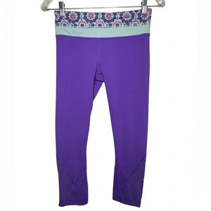 Lululemon Run: Inspire Crop II Power Purple/Twiggy Printed Power Purple Size 4
